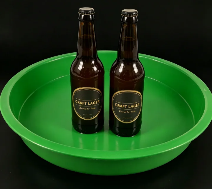 Round Non-Slip Plastic Bar Serving Tray | Reusable Beverage Service Tray