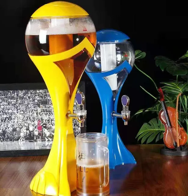 LED Glowing Spherical Draft Beer Tower | Tabletop Beer Tower with Detachable Ice Chilling Tube