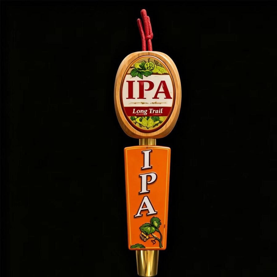 Two-Tier Split Wooden Beer Tap Handle with Oval Top Plaque, Multi-Panel Solid Wood Draft Tap Handle for Craft Brewery & Pub