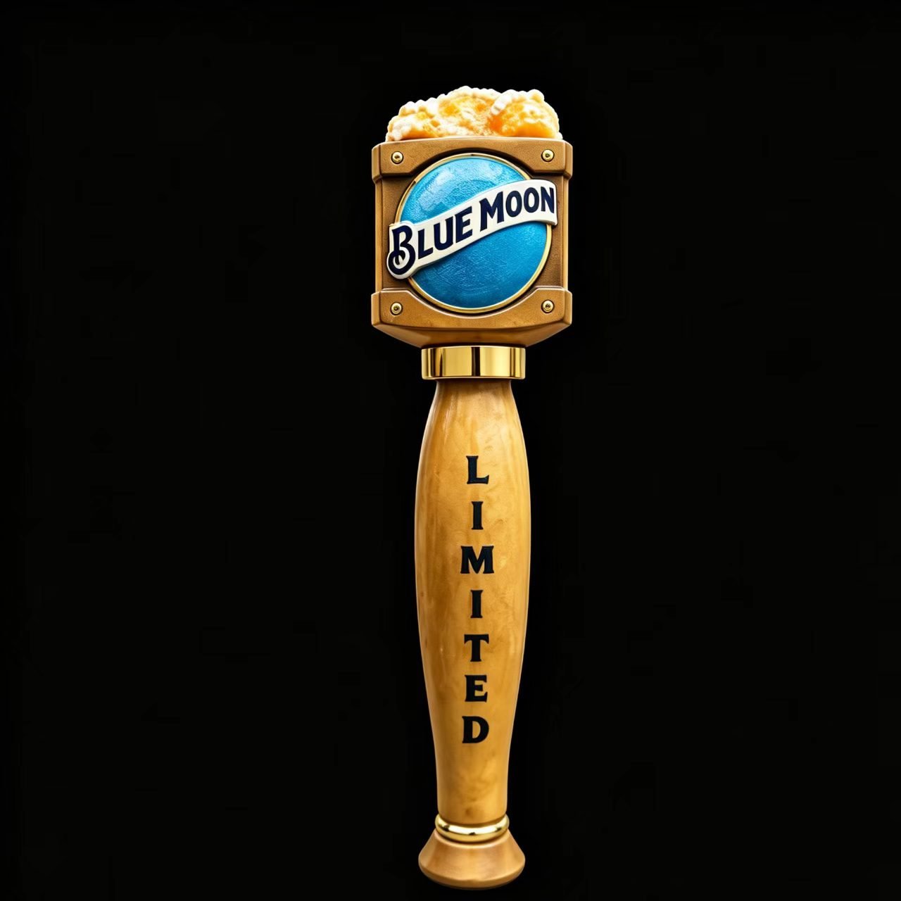 Solid Wood Beer Tap Handle with 3D Decorative Square Top | Custom Engravable Draft Tap Handle