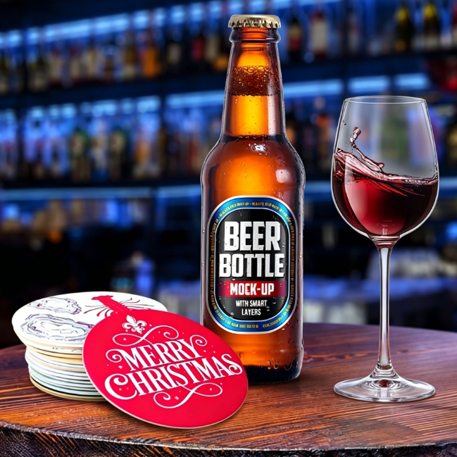 Custom Disposable Paper Bar Coasters, Blank Printed Drink Coasters for Pub, Restaurant & Home Bar